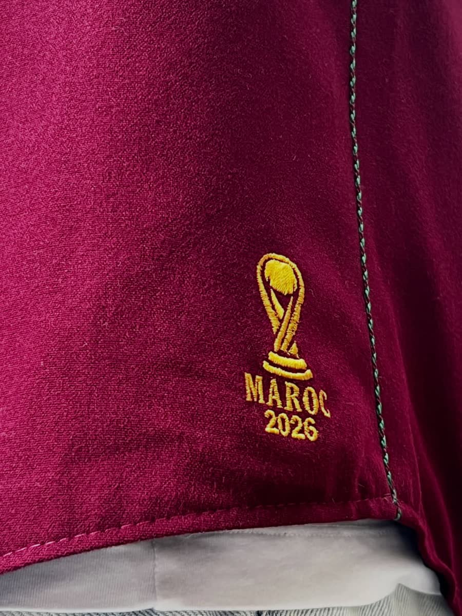 Maroc 2026 golden trophy embroidery